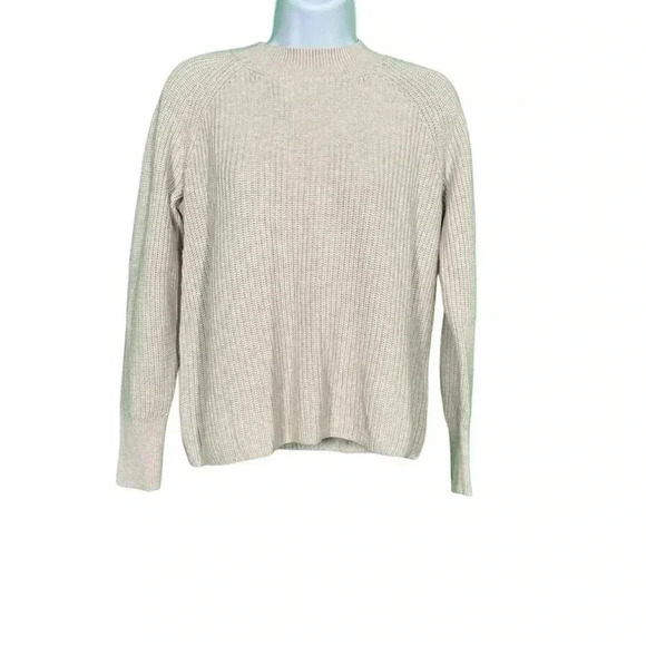 Banana Republic Factory Women Cream Crewneck Sweater Rib Knit Small - Picture 1 of 10